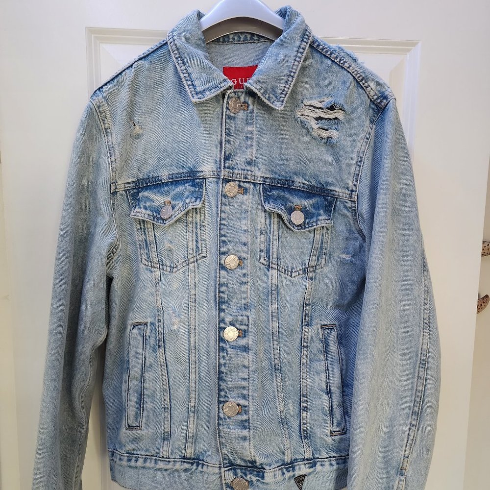 Guess Ripped/Distressed Denim Jacket (Medium) (Never Worn)